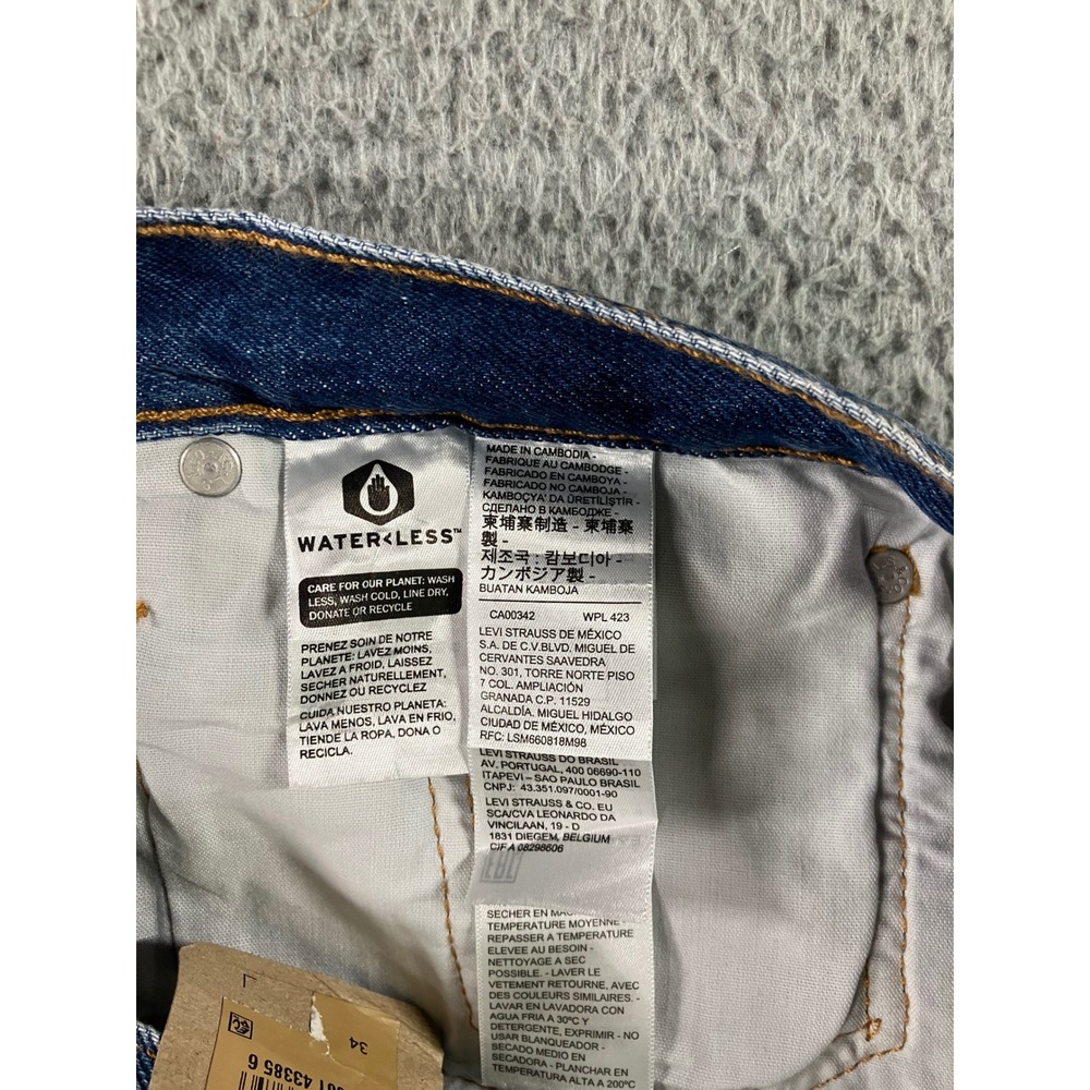 Levi's 501 Shorts Women 34 Blue High Rise Button Fly Jorts Medium Wash Timeless - Picture 16 of 16